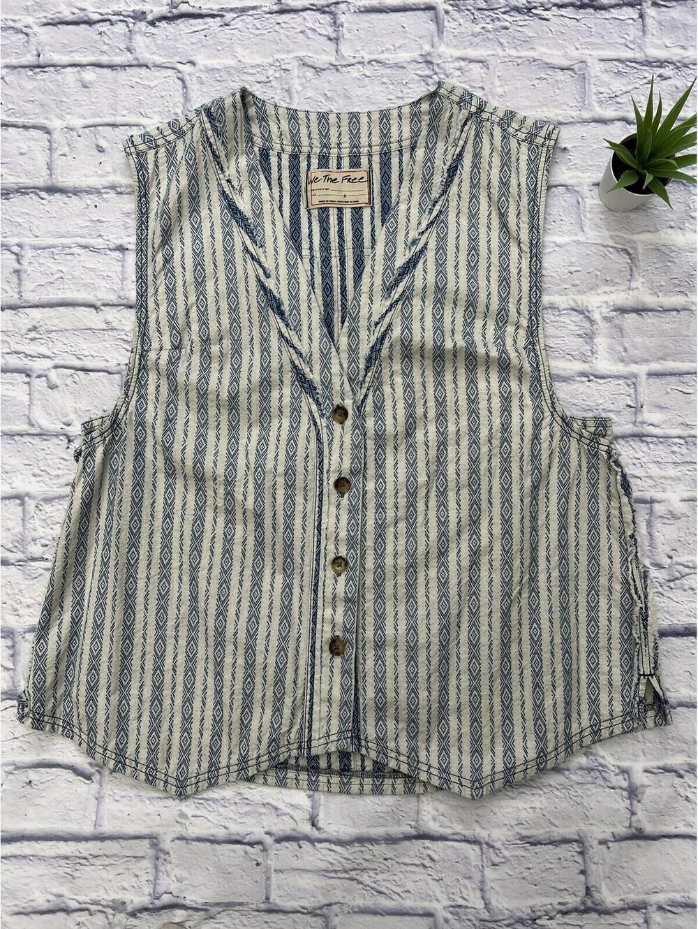 We the Free Boho Spellbound vest cotton/linen - Picture 2 of 9